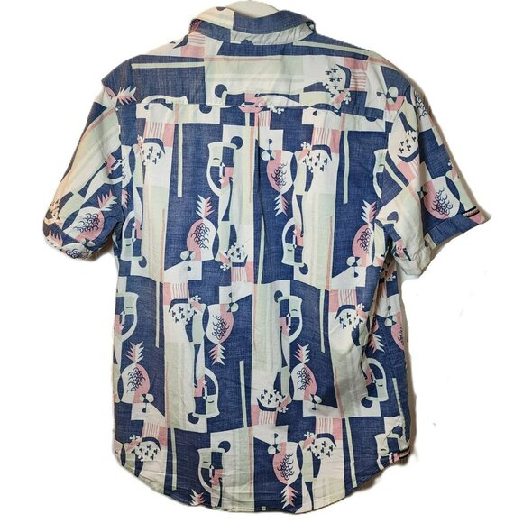 7Diamonds "Picasso Baby" SMK-6555 Men's Tropical Print Button-Up Shirt L Travel - Picture 2 of 10